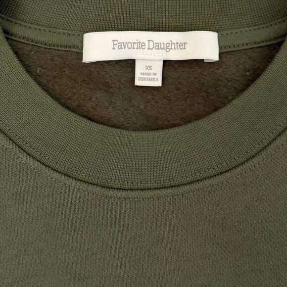 Favorite Daughter Cropped Collegiate Green Sweatshirt - Size XS (Oversized) - Picture 6 of 8